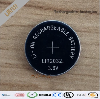 Alta qualidade 20pcs/monte LIR2032 3,6 V Li-on Recarregável Botão Bateria de Célula tipo Moeda Pode Substituir CR2032 para relógios