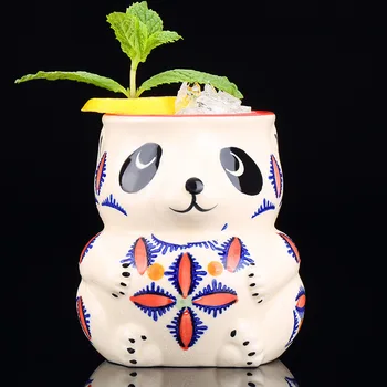 TIKI Copo Criativo Panda Forma de Vidro de Vinho Havaí Copo de Coquetel Taça de Cerâmica Bonito Bebidas Beber Vidro do Uísque Bar Acessórios
