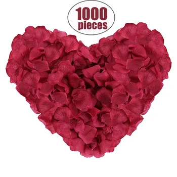 1000 pcs/lote de Vinhos Artificiais de Seda Pétalas de Rosa Tabela do Casamento Confete Flores Decoração Favorece o Aniversário de Casamento dos Namorados, Festa