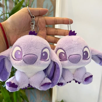 Disney Lilo & Stitch Anime Brinquedos De Pelúcia Para Crianças Novo Purple Stitch Chaveiros De Bichinhos De Pelúcia Meninas Kawaii De Pelúcia, Boneca Presentes Crianças