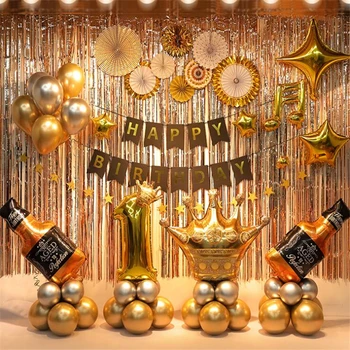 Ouro preto, estilo, festa a Fantasia balões decoração DIY hélio folha de látex balão para o casamento, festa de aniversário bola