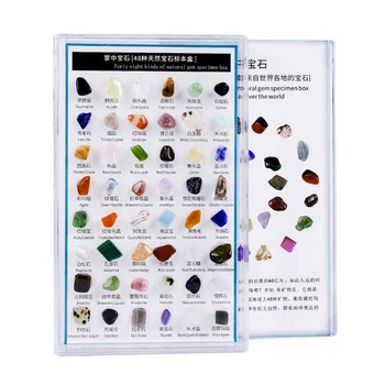 48Pcs/Caixa de Minerais Naturais Amostra Dom de Pedra Polida Pedras Cristal de Quartzo Colecionáveis de Minério de Amostras a Decoração Home