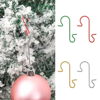50pcs Bola de Árvore de Natal Pingente Pendurado Titulares de Natal Enfeite de Metal em Forma de S Ganchos de Decoração para a Casa Ano Novo Ornamento