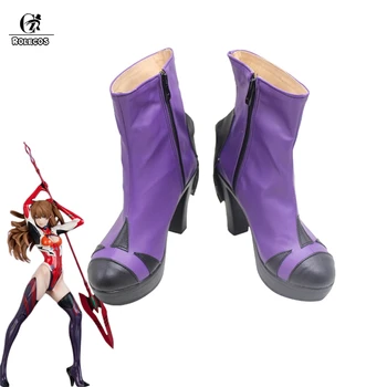 ROLECOS Asuka Cosplay Sapatos Anime Asuka Langley Soryu Cosplay Sapatos da Sexy Calçados femininos de Alta Botas de Saltos de Halloween Cosplay Prop