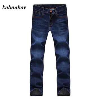 Nova Chegada da Primavera Homens do Estilo Boutique Jeans Fahsion Casual de Alta qualidade Sólida Reta Calças Tamanho Plus 28-42