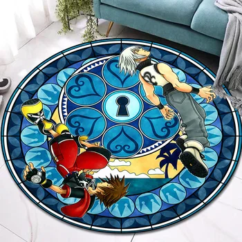 Clássico Jogo Kingdom Hearts Tapete Redondo De Flanela Tapete Interior A Decoração Home, Tapete