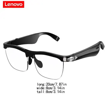 A Lenovo Smart Música Óculos Portátil Alimentado Por Bateria Controlo De Voz E De Ouvido Cuidar De 2 Canais, O Fone De Ouvido Auricular Óculos De Sol