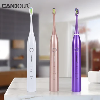 CANDURA CD5168 Escova de dentes Elétrica Escova Ultra IPX8 Impermeável USB Carregador de 15 Modos de Recarga de Esterilização Sonic Toothbrush