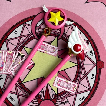 Novo Anime De Cardcaptor Sakura Kinomoto Sakura Cosplay Vara De Cristal Estrela/Ave De Cabeça Varinha Mágica Gilrs Festa De Halloween Cosplay Adereços