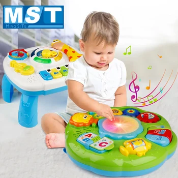 Criança De Um Instrumento Musical De Brinquedo Atividade De Aprendizagem Tabela Educativa Precoce Estudo Da Máquina Interativo Para Bebês De 6 Meses+ Presente
