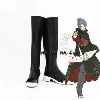 Anime Akatsuki Konan Cosplay Sapatos, Botas De Couro Akatsuki Kona Peruca Cosplay Para As Mulheres, A Festa De Halloween Personalizada Feita